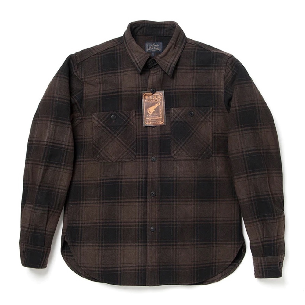 Studio D'Artisan - Amami mud-dyed flannel shirt - 5678